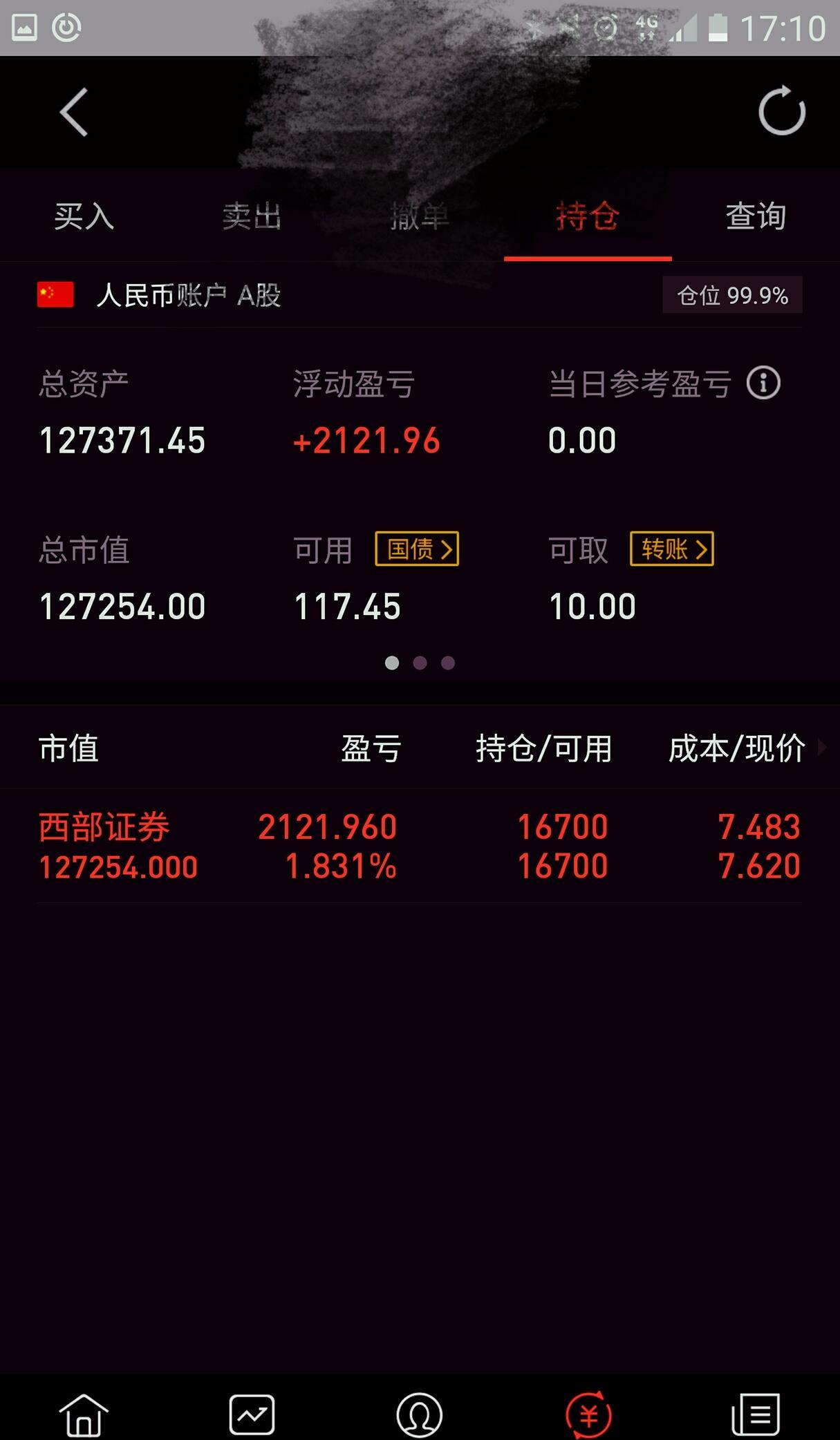 证券持仓(证券持仓盈亏什么意思啊)